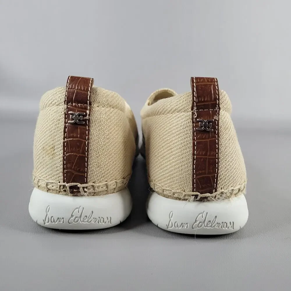 Sam Edelman Womens Kassie Espadrille Slip On Flats Size 10 M Beige Metallic